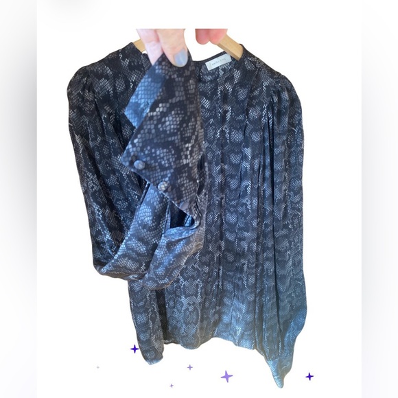 Anine Bing Renee snake print silk blouse Size S pristine condition